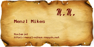 Menzl Mikes névjegykártya